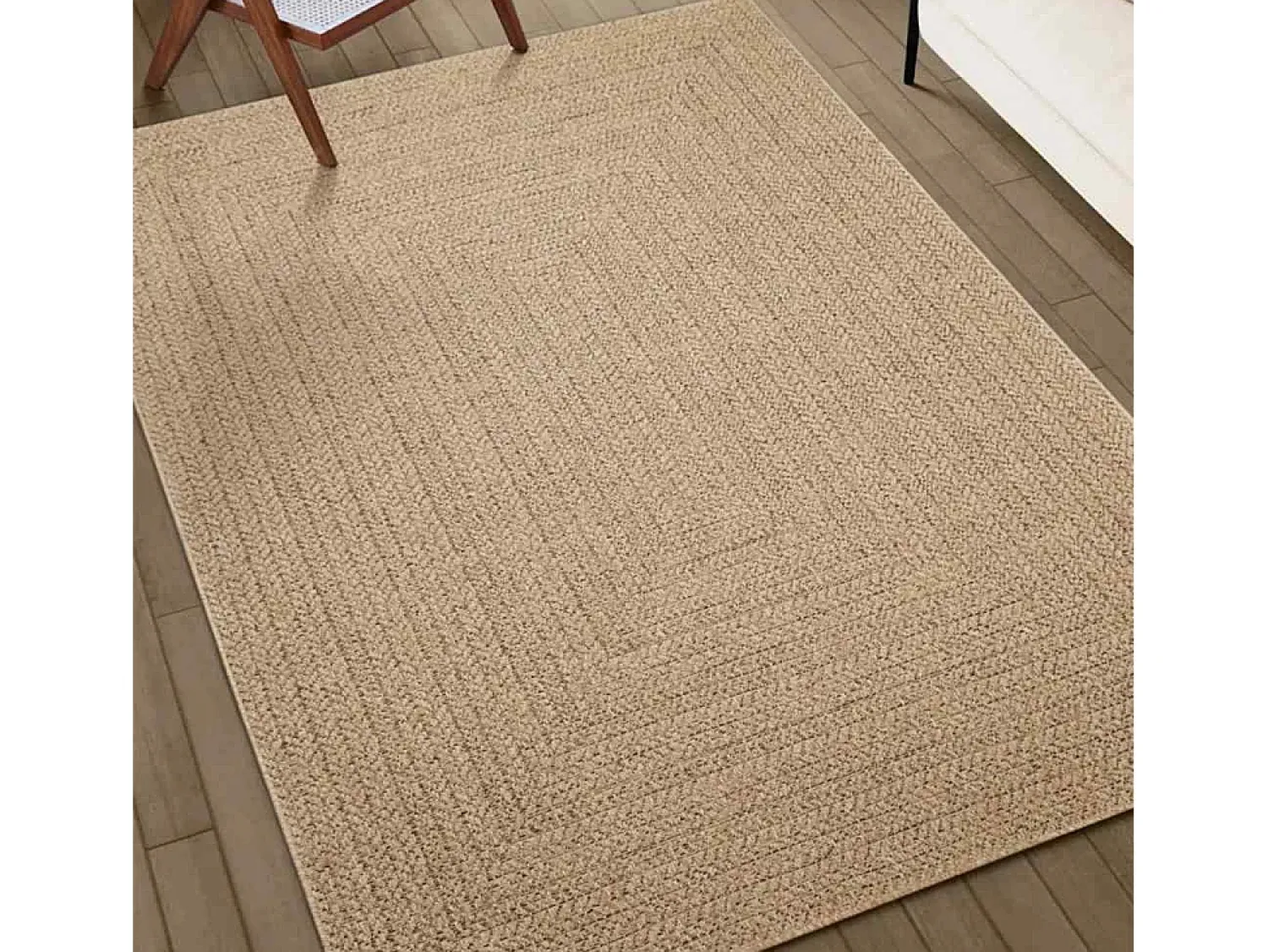 Outlet Alfombra ZIZUR 80x200 cm efecto yute para interior y exterior Marru00f3n