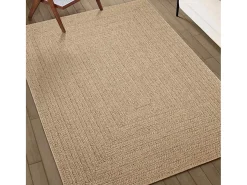 Outlet Alfombra ZIZUR 240x340 cm efecto yute para interior y exterior Marru00f3n