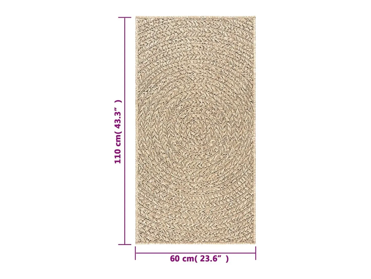 Alfombra ZIZUR 60x110 cm efecto yute para interior y exterior