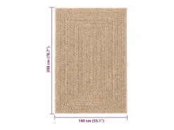 Best Alfombra ZIZUR 140x200 cm efecto yute para interior y exterior Marru00f3n