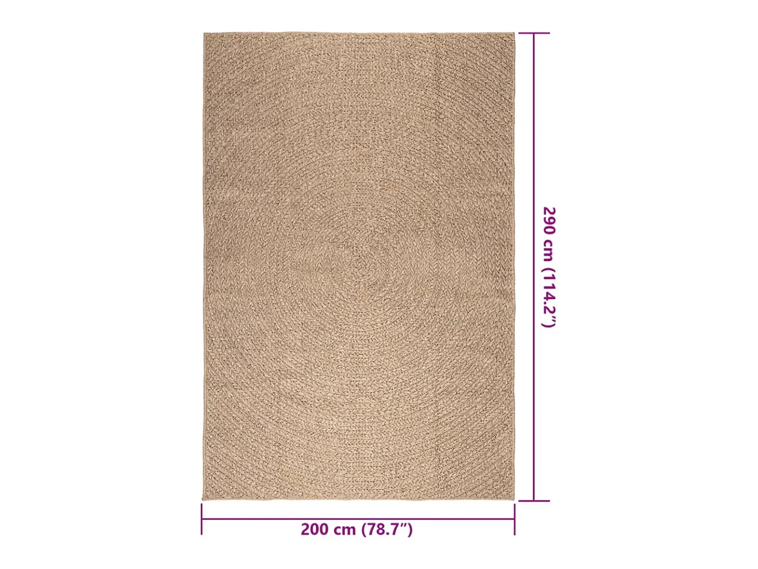Online Alfombra ZIZUR 200x290 cm efecto yute para interior y exterior Marru00f3n