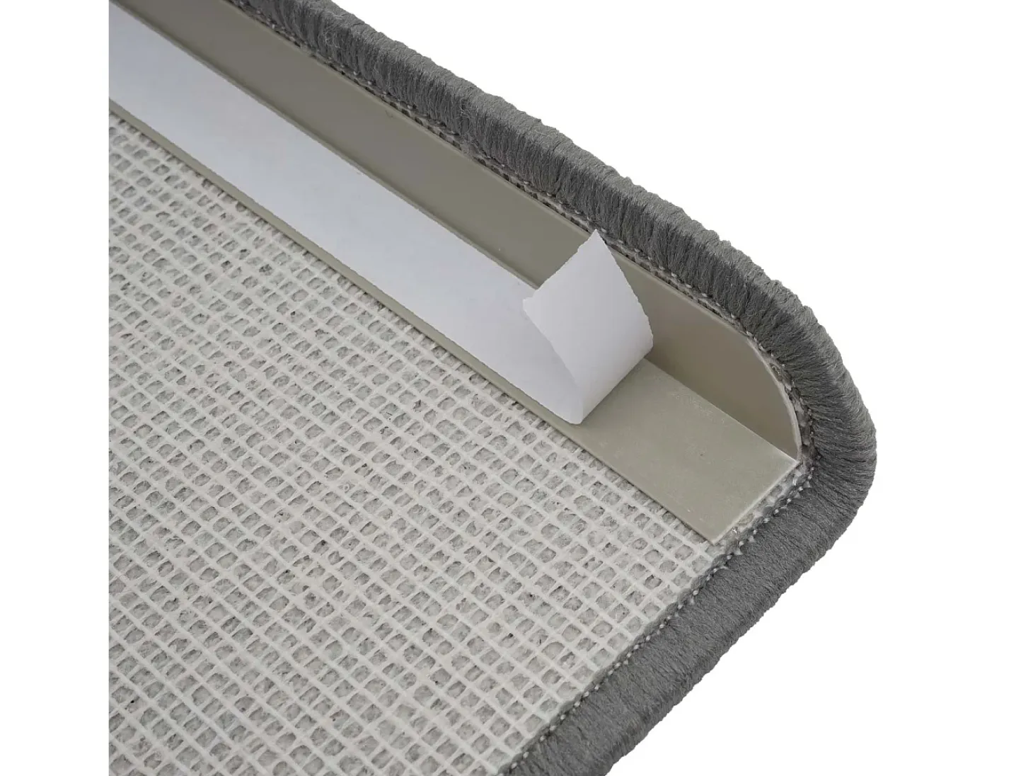 Alfombrilla para escalones MCW-G49 (juego de 15), media caña, gris