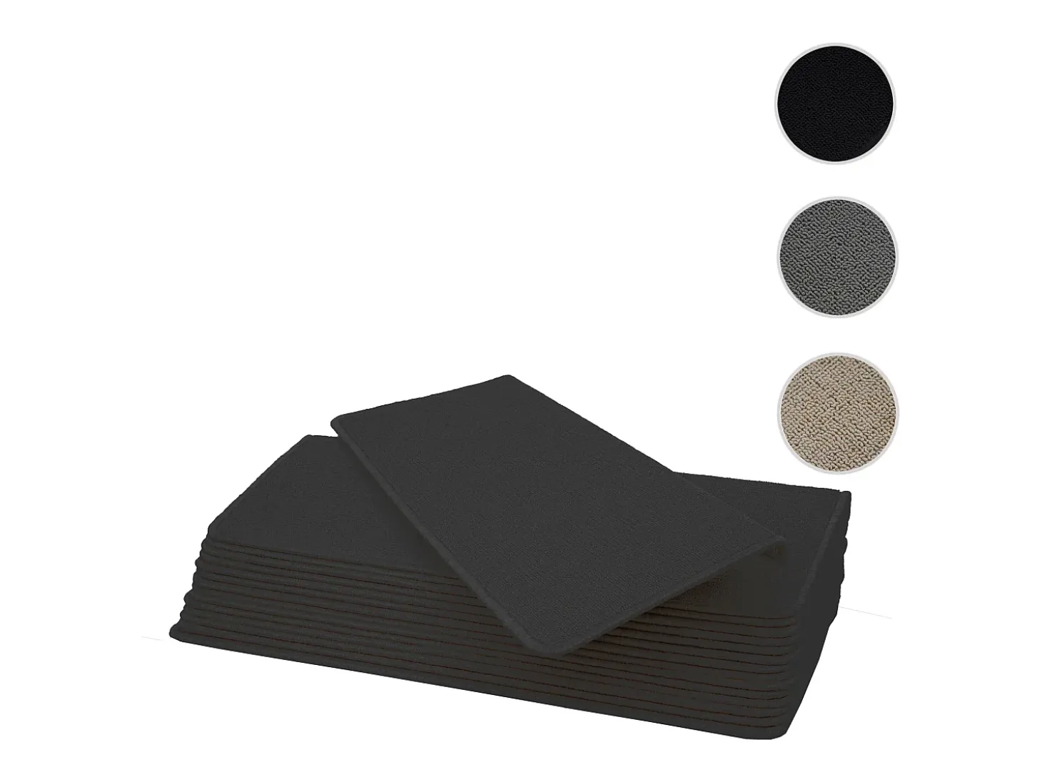 Alfombrilla para escalones MCW-G49 (juego de 15), rectangular, negro-antracita