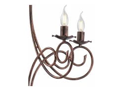New Alma - Lámpara de araña de hierro lacado en negro con decoración. Lámpara de cobre antiguo, 5 luces, 120 cm, Ø57 cm, BL130-5-NR Cobrizo