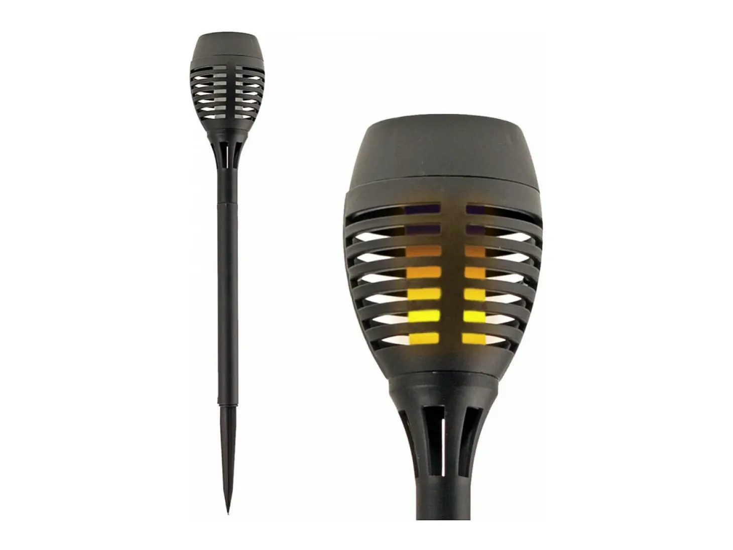Antorcha solar Grundig 600mAh 30 LED negro Ø9x59 cm