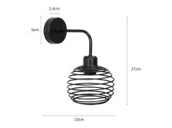 Aplicación para pared NETTLIFE, lámpara de iluminación para pared interior Vintage, lámparas para pasillo retro, negra, E27.