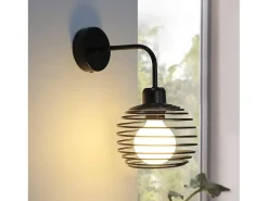 Aplicación para pared NETTLIFE, lámpara de iluminación para pared interior Vintage, lámparas para pasillo retro, negra, E27.
