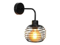 Aplicación para pared NETTLIFE, lámpara de iluminación para pared interior Vintage, lámparas para pasillo retro, negra, E27.