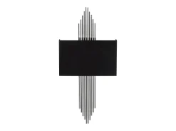 OZAIA Aplique Para Pared^Aplique art déco en metal negro y plateado - L. 22 x Alt. 75 cm - SANGARIUS Negro / Plateado