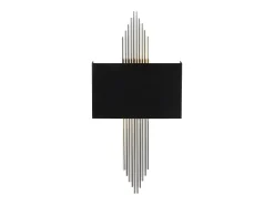 OZAIA Aplique Para Pared^Aplique art déco en metal negro y plateado - L. 22 x Alt. 75 cm - SANGARIUS Negro / Plateado