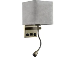 AKUNADECOR Aplique Para Pared^Aplique Con Doble Iluminacion Y Puerto Usb Modelo Stephen Beige