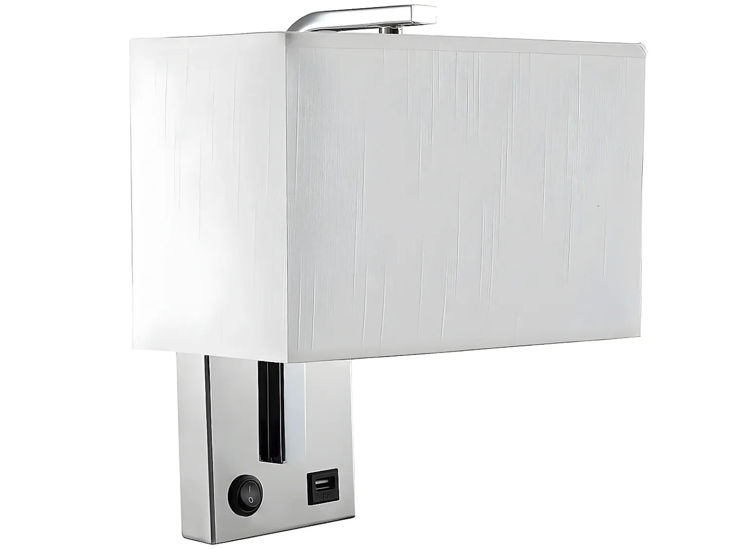 AKUNADECOR Aplique Para Pared^Aplique Con Puerto Usb Modelo Agatha Con Pantalla Blanca Plateado