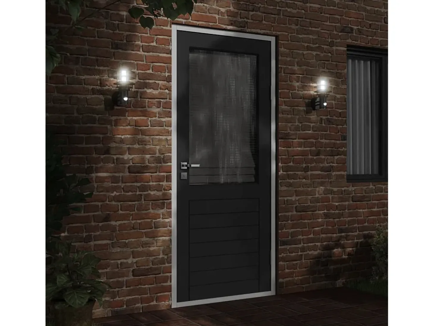 Aplique de exterior con sensor acero inoxidable negro ES208023