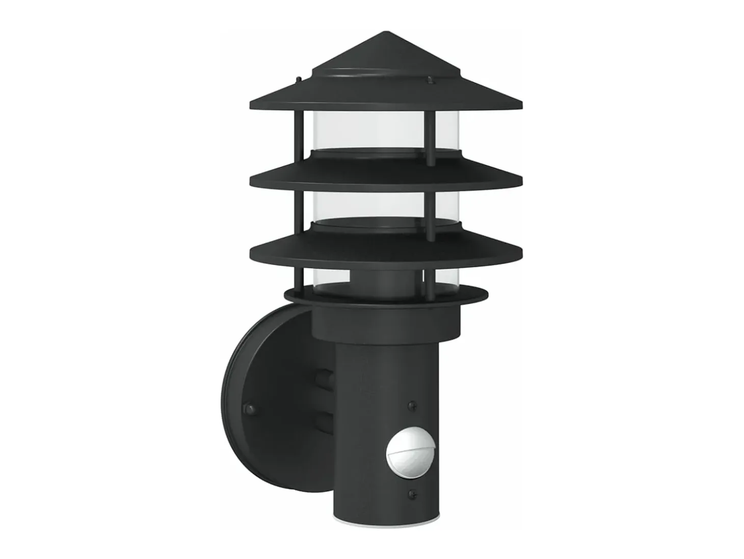 Aplique de exterior con sensor acero inoxidable negro ES208023