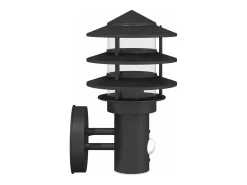 Aplique de exterior con sensor acero inoxidable negro ES208023