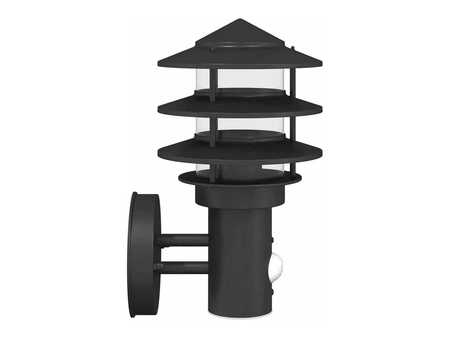 Aplique de exterior con sensor acero inoxidable negro ES208023