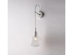 Aplique de hierro Pluvia con cristal pyrex transparente 1 luz .14 P.21 BL264-AP1-TR