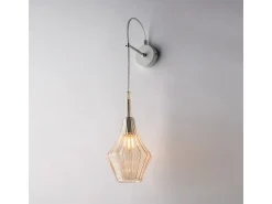 Aplique de hierro Zeus con cristal pyrex ámbar 1 luz .14 P.21 BL270-AP1-AM