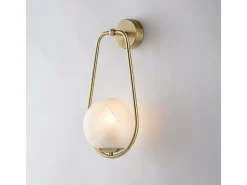 Aplique Para Pared^Aplique de pared Afrodita de hierro ado, 1 luz, esfera dm.14,16 d.19 BL286-AP1-BRZ Bronce