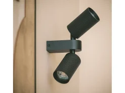 Aplique de Pared Aluminio Aritz 2 Focos Negro