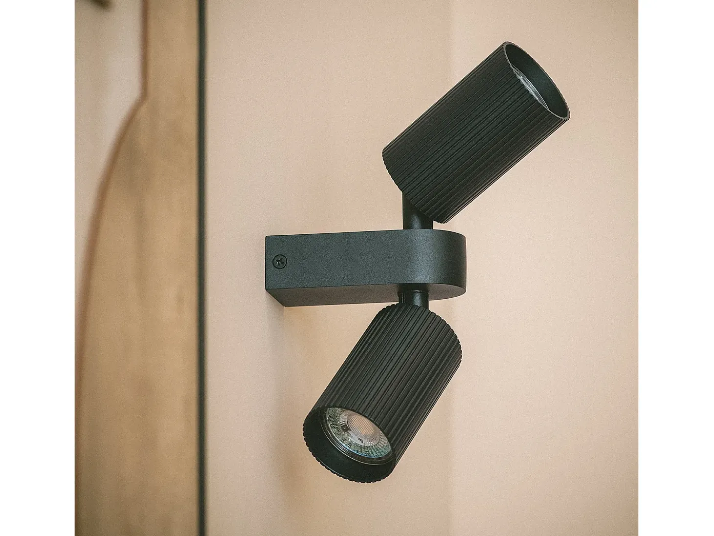 Aplique de Pared Aluminio Aritz 2 Focos Negro
