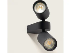 Aplique de Pared Aluminio Aritz 2 Focos Negro