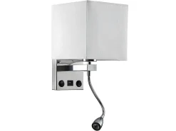 AKUNADECOR Aplique Para Pared^Aplique De Pared Con Puerto Usb Stephen De Doble Encendido Plateado
