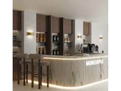Aplique de pared COOPER estilo moderno y versátil - Anchura 24 cm - LED SMD 9W - 850lm y 3K - up&down - acero y blanco