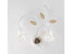 Aplique de pared de hierro lacado blanco shabby cesta 2 luces .42 D.20 BL274-AP2-BCO