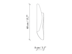 Aplique de pared de metal dorado - Alt. 40 x P 11 cm - LYNOR