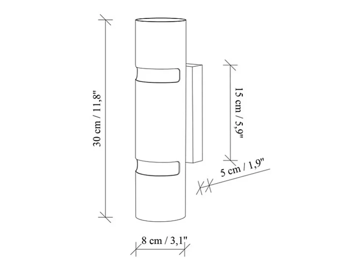 Outlet OZAIA Aplique de pared de metal - Alt. 30 x D. 8 cm - LYORA Dorado