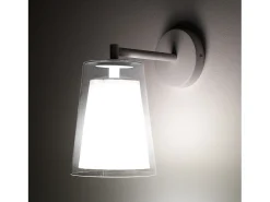 Aplique de pared de vidrio y metal blanco Kansas