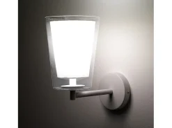 Aplique de pared de vidrio y metal blanco Kansas