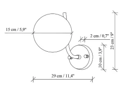 Aplique de pared en metal dorado con globo - D. 15 cm - ORBEA