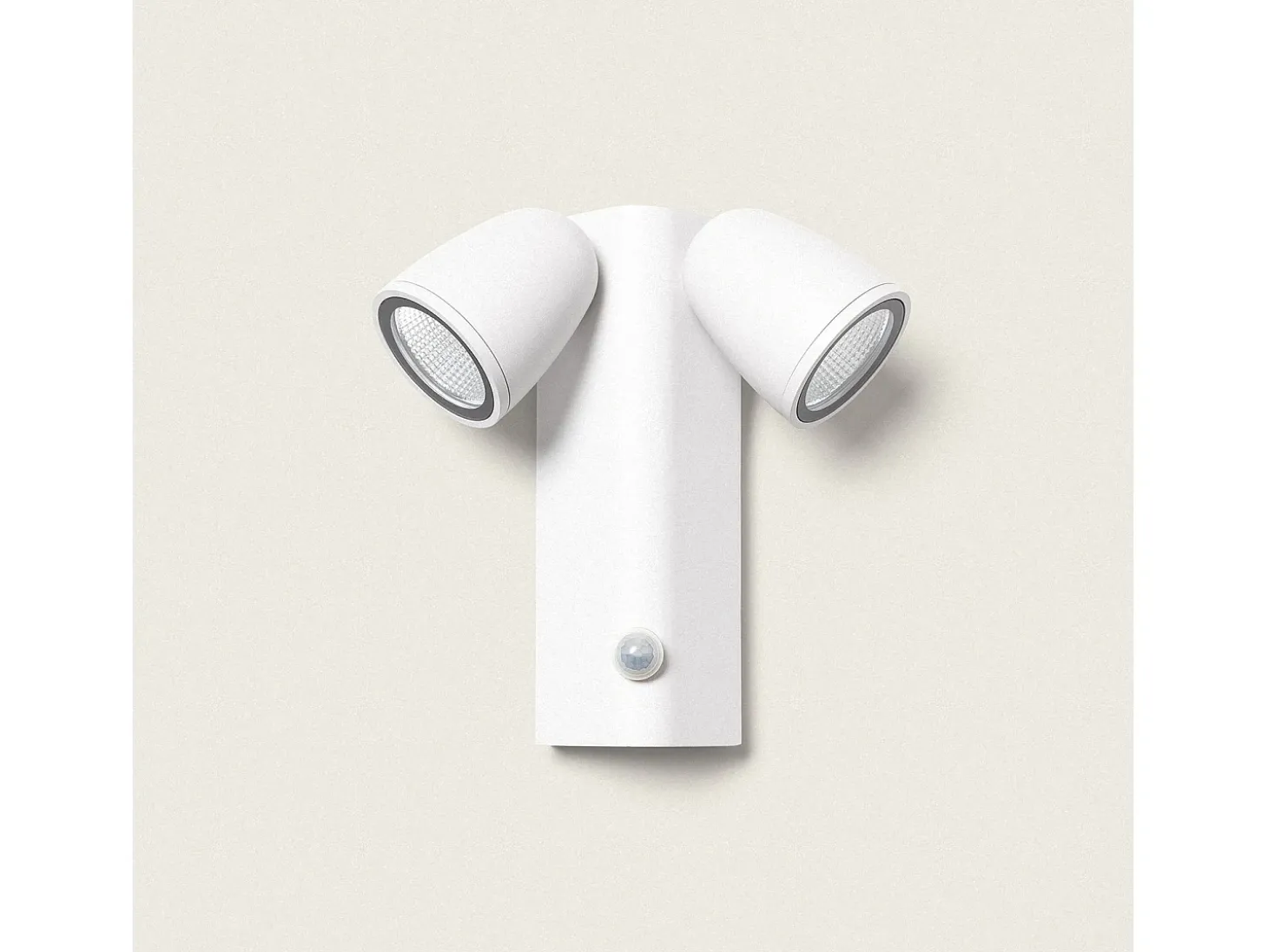 Aplique de Pared Exterior LED 12W Aluminio con Sensor de Movimiento PIR Abel Dos Focos Blanco