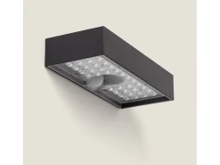 Aplique de Pared Exterior LED 6W con Sensor de Movimiento PIR Karl Solar Negro 3000K Blanco Cálido