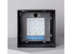 Aplique de Pared Exterior Solar LED 2W con Detector de Movimiento Radar Eros 6000K Blanco Frío
