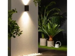 Aplique de Pared Exterior Iluminación Doble Cara Miseno Negro Negro
