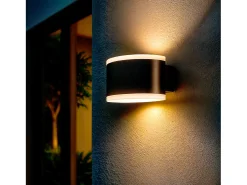 Aplique de Pared Exterior LED 15W Iluminación Rectangular Negro Bertol Negro