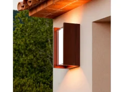 Aplique de Pared Exterior LED 12W Aluminio CCT Seleccionable Doble Difusor Lysandra Óxido