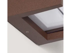 Aplique de Pared Exterior LED 12W Aluminio CCT Seleccionable Doble Difusor Lysandra Óxido
