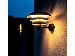 Aplique de Pared Exterior Solar LED 1,5W Acero Inoxidable Biel Negro
