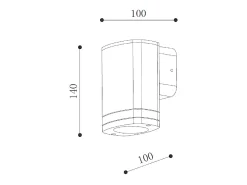 Aplique de Pared Exterior Ranedux Negro