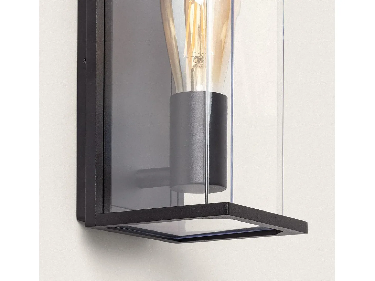 Aplique de Pared Exterior Aluminio Gunza Negro
