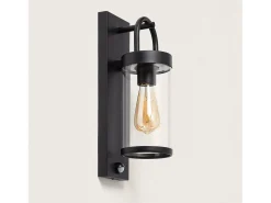 Aplique de Pared Exterior Benny con Sensor Movimiento PIR Negro