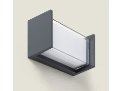 Aplique de Pared Exterior LED 12W Aluminio CCT Seleccionable Doble Difusor Arelien Iridix Antracita