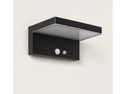 Aplique de Pared Exterior Solar LED 5W Aluminio con Sensor de Movimiento Bran Negro