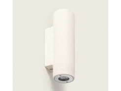 Aplique de Pared Exterior Cemento Iluminación Doble Cara Banjar Rond Beige