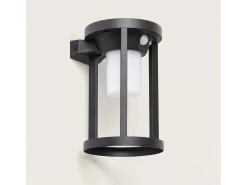 Aplique de Pared Exterior Solar LED 2W Aluminio con Sensor de Movimiento Eneko Negro