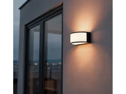 Aplique de Pared Exterior Aluminio Lenir Negro